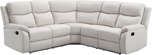 Sofá reclinable con movimiento, sofás seccionales en forma de L con portavasos, puertos USB y toma de corriente para sala de estar, caravana,