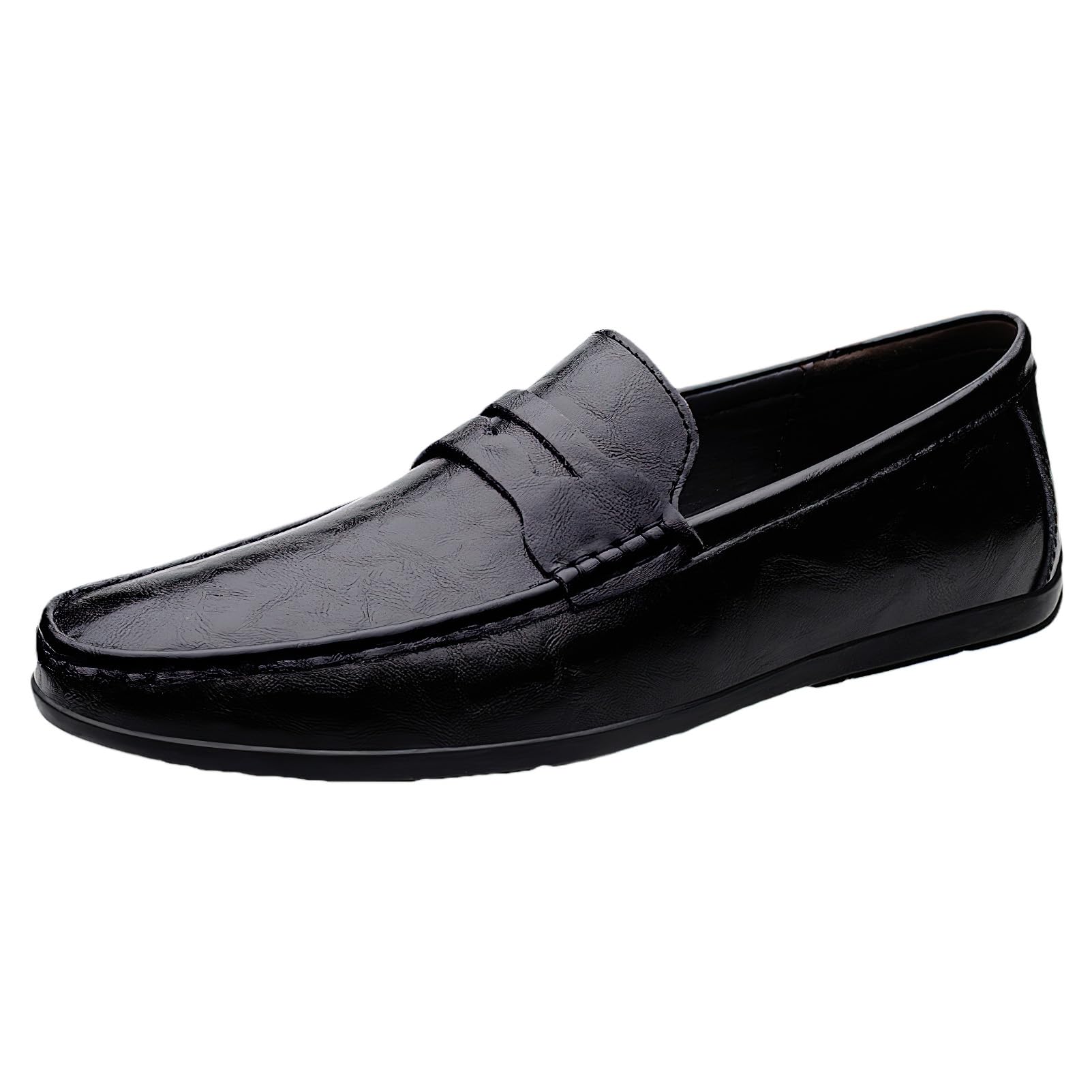 rismart Mocasin Hombre Casual Cuero Zapato Ponerse Conducción Plano Zapatilla