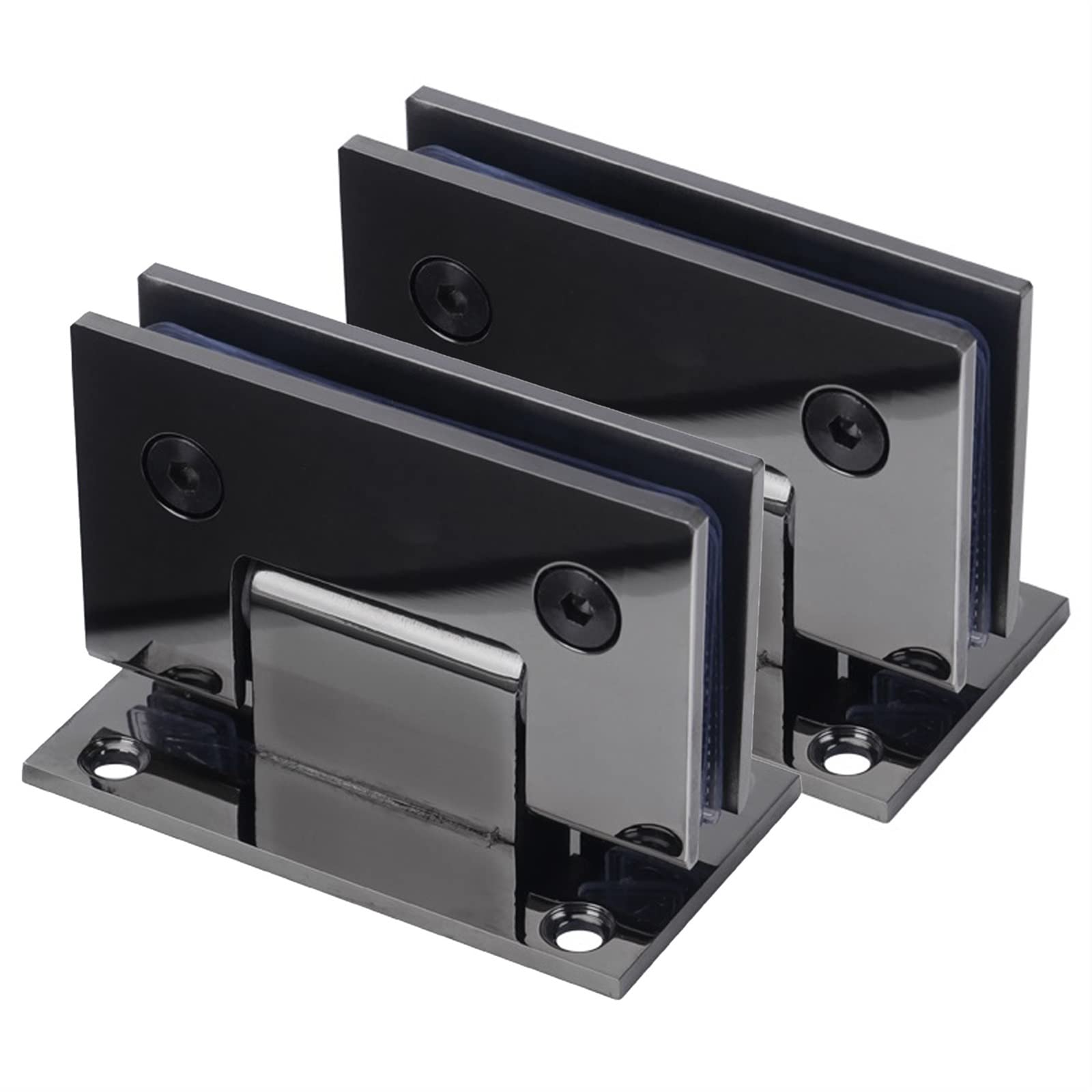 Myxjx One Color Hinges, 2 Pack 304 Stainless Steel, 90° Single Edge Bathroom Glass Clamp, 8-12Mm Frameless Shower Door Hinges