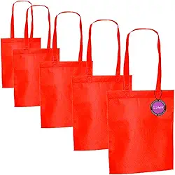Kit 5x Sacola Ecobag em TNT Premium Termo Selado 27x35cm Bear TopGet (Vermelho)