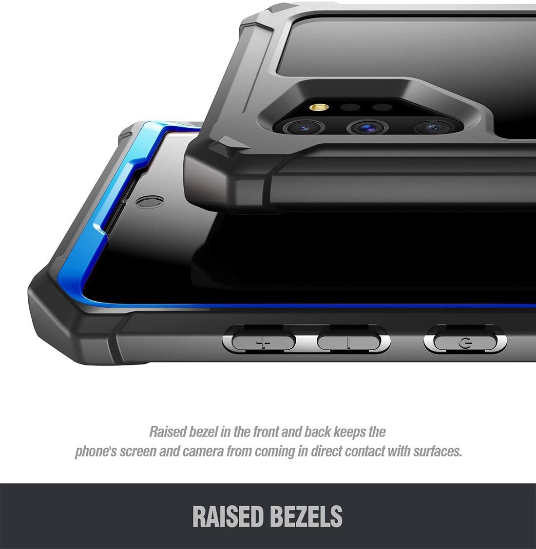 Galaxy Note 10 Plus Rugged Case with Kickstand, Poetic Heavy Duty Military Grade Full Body Cover, Without Built-in-Screen Protector, Revolution, for Samsung Galaxy Note 10+ Plus 5G, Blue