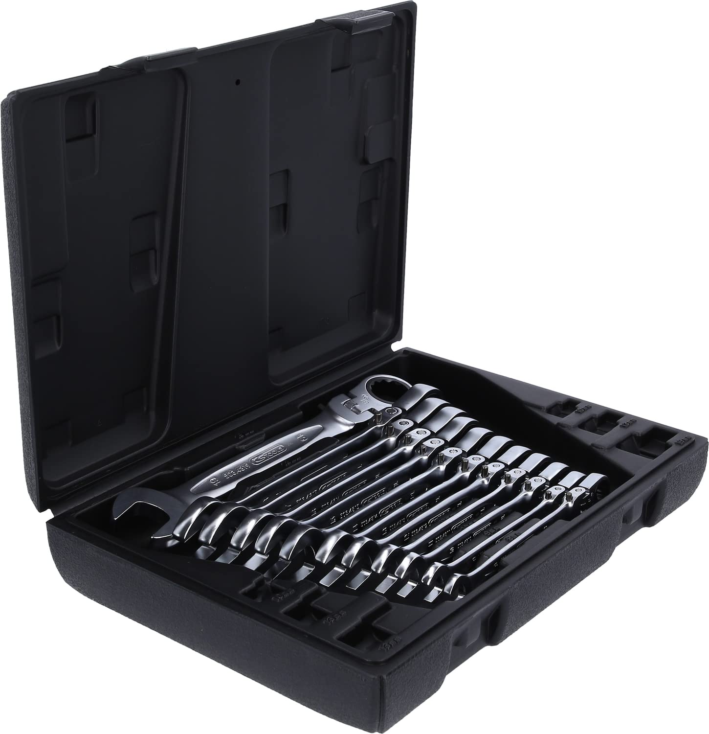 KS Tools 503.4865 Juego de llaves combinadas de carraca articuladas GEARplus, 12 pzsbloqueables