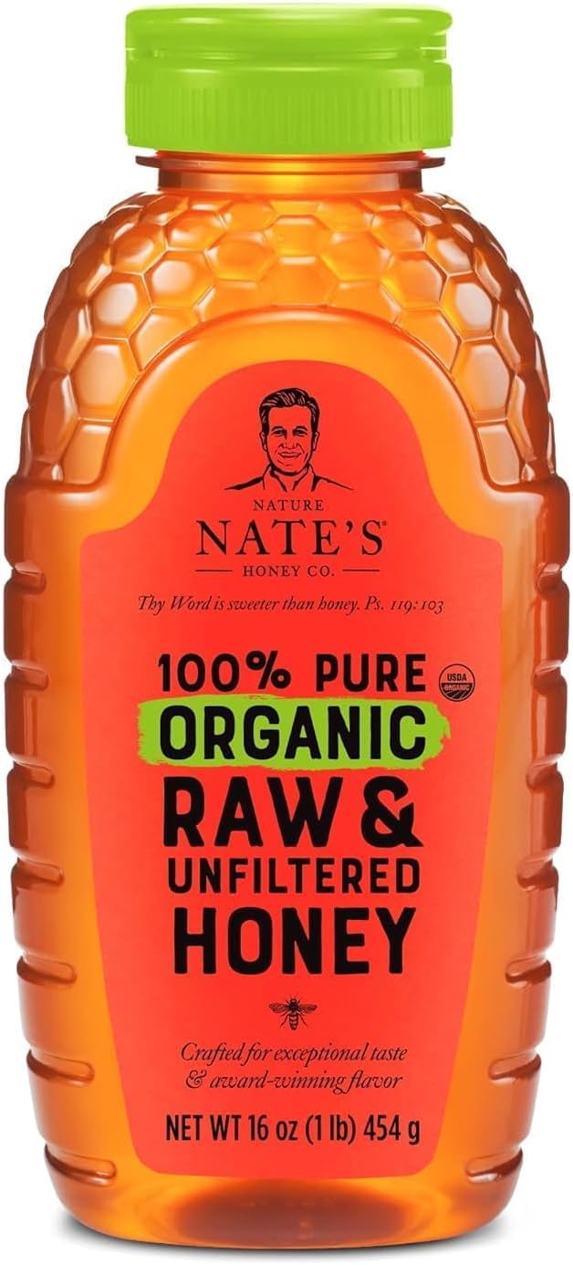 Nature Nate?s 100% Pure Raw & Unfiltered Organic Honey; Product of Brazil and Uruguay; Packaged in 16-oz. Squeeze Bottle; Enjoy Honey?s Balanced Flavor and Wholesome Benefits, Just as Nature Intended Nature Nate?s 100% Pure Raw & Unfiltered Organic Honey; Product of Brazil and Uruguay; Packaged in 16-oz. Squeeze Bottle; Enjoy Honey?s Balanced Flavor and Wholesome Benefits, Just as Nature Intended