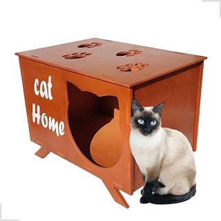 Toca De Gatos Casa de Gatos Casinha De Madeira Para Cama Caminha Pet Mogno