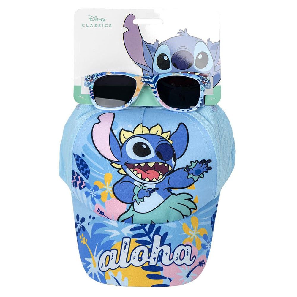 CERDÁ LIFE'S LITTLE MOMENTS zestaw Czapka i okulary Stitch, Wielobarwny, Standardowy Unisex dzieci, Wielobarwny, rozmiar uniwersalny