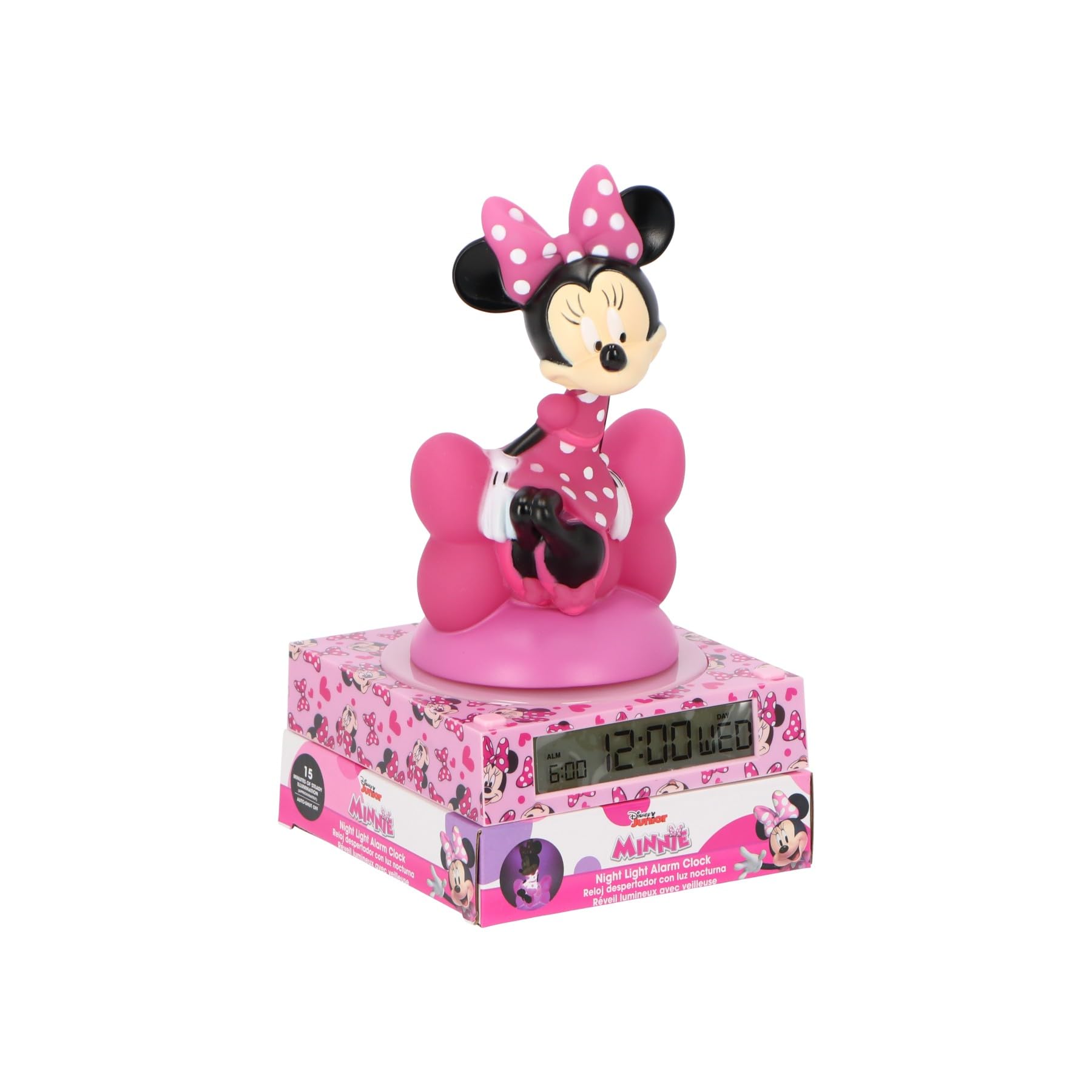 Kids Licensing LAMPARA 3D CON DESPERTADOR Y FECHA MINNIE (4x1)