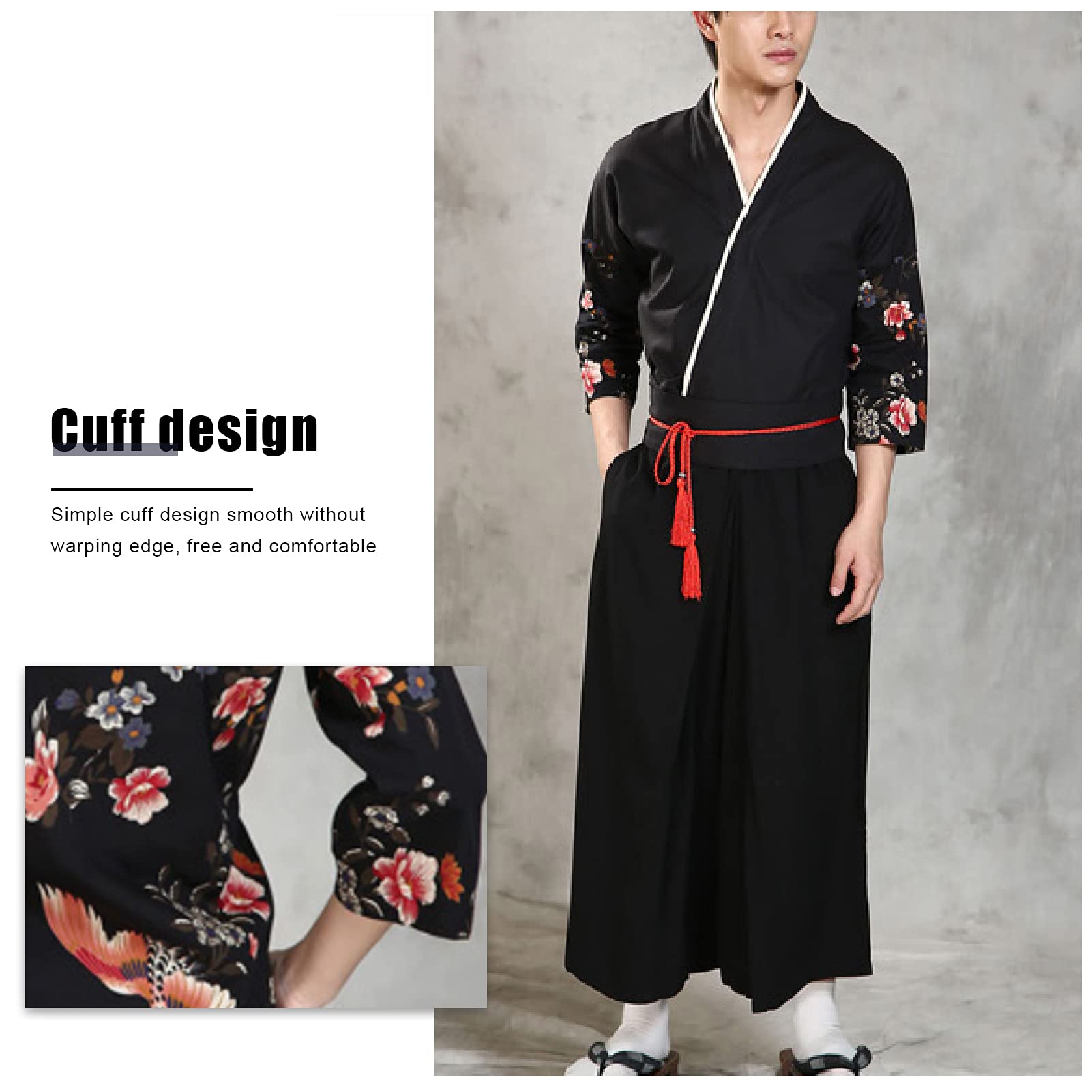 Unisex Giacca da Cuoco in Stile Giapponese Traspirante Uniforme da Lavoro Ristorante Resistente all'usura Divise da Cuoco