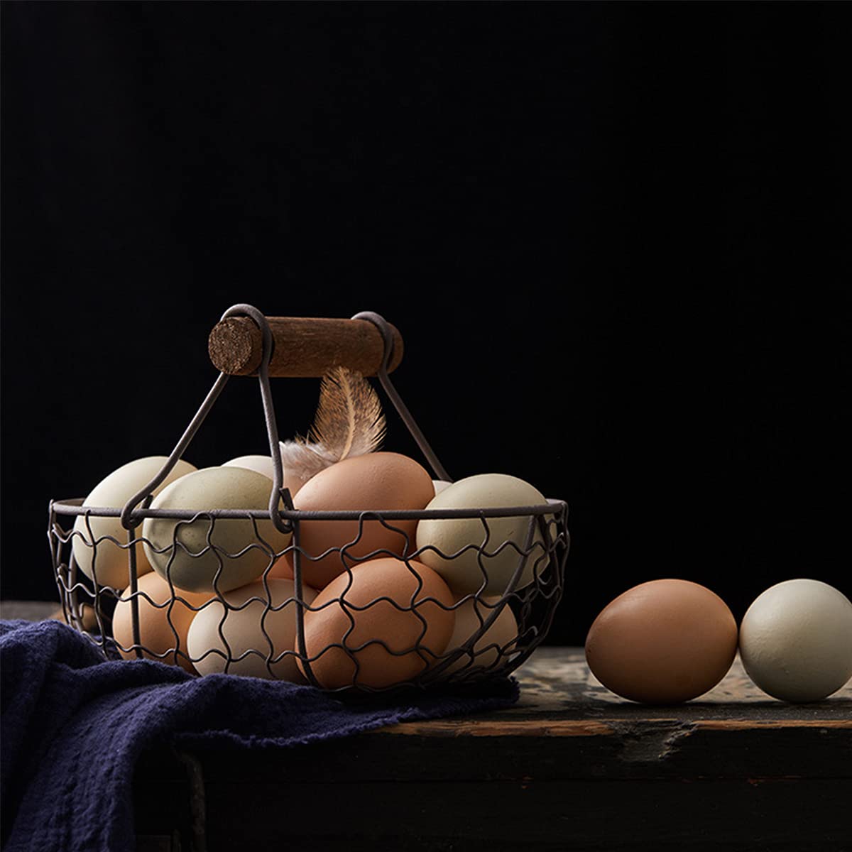 Amazon.co.jp: Bekith 9.5インチ 楕円形ワイヤー収納バスケット 木製