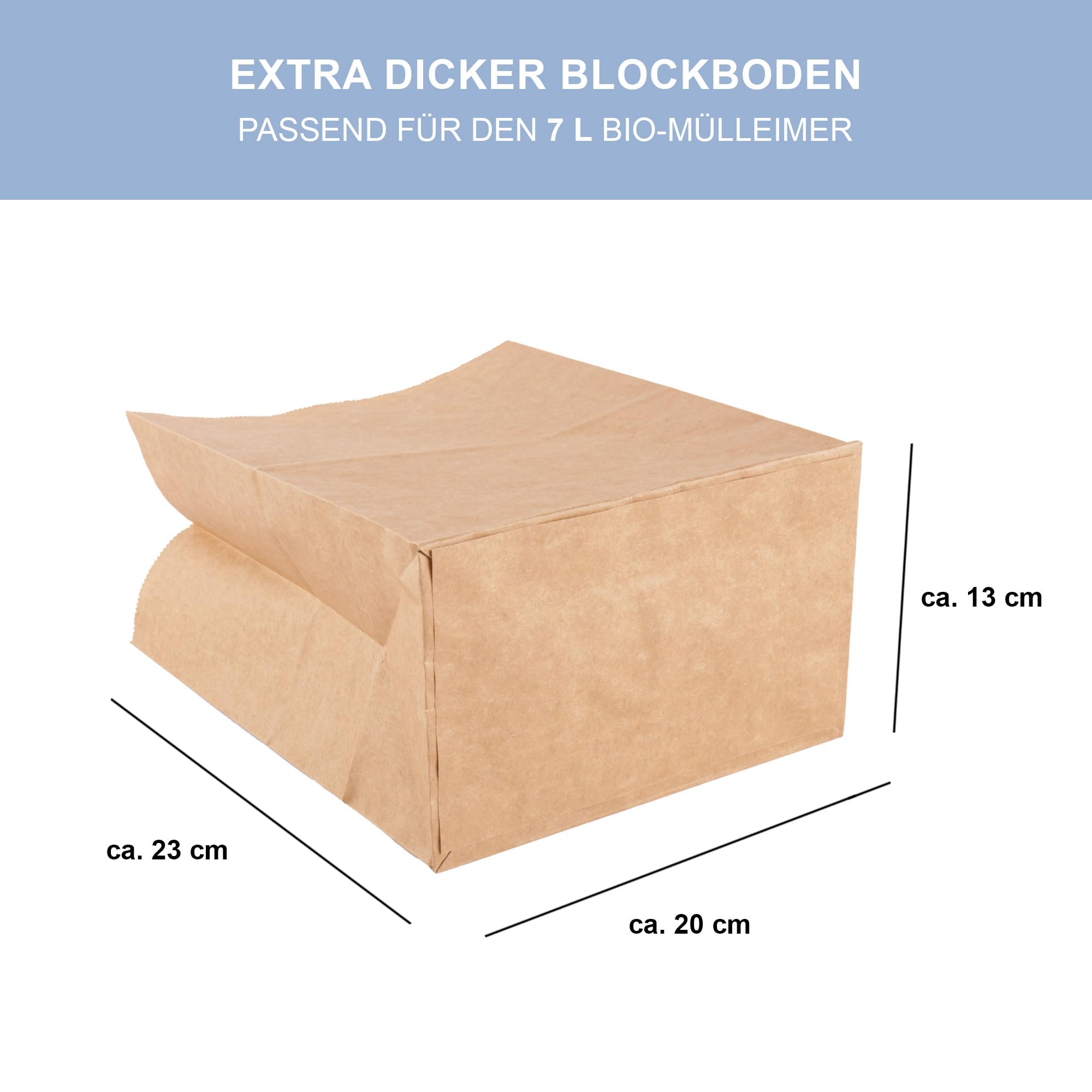 Papiermülltüten 7L, 100 Stk., für Biotonne, nass- & reißfest | Biomüllbeutel für Biotonne, nass- & reißfest, Papiermülltüten