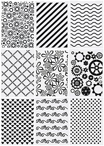 9 Pieces of Plastic Embossed folders, Template Craft Card Making, Embossed Folder DIY Craft Template Photo Album Craft Decoration Handmade Scrapbook Flower Card Making Supplies (Classic Style)