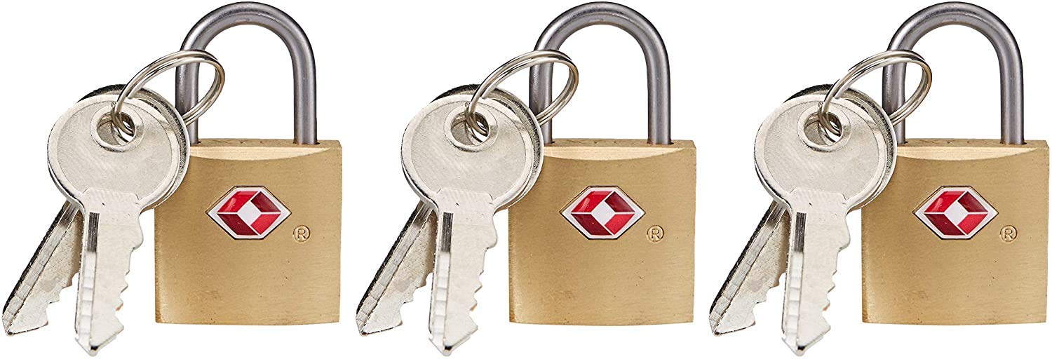 Skywalk TSA Approved Brass Key Lock/Padlocks with 2 Keys for Travel Luggage Suitcase Bag (Multicolour) - Set of 4-image-23