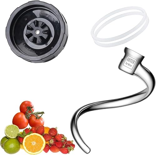 Gancho de masa en espiral de acero inoxidable para mezclador KitchenAid de cabeza inclinable y hoja macho de 7 aletas para licuadora Ninja