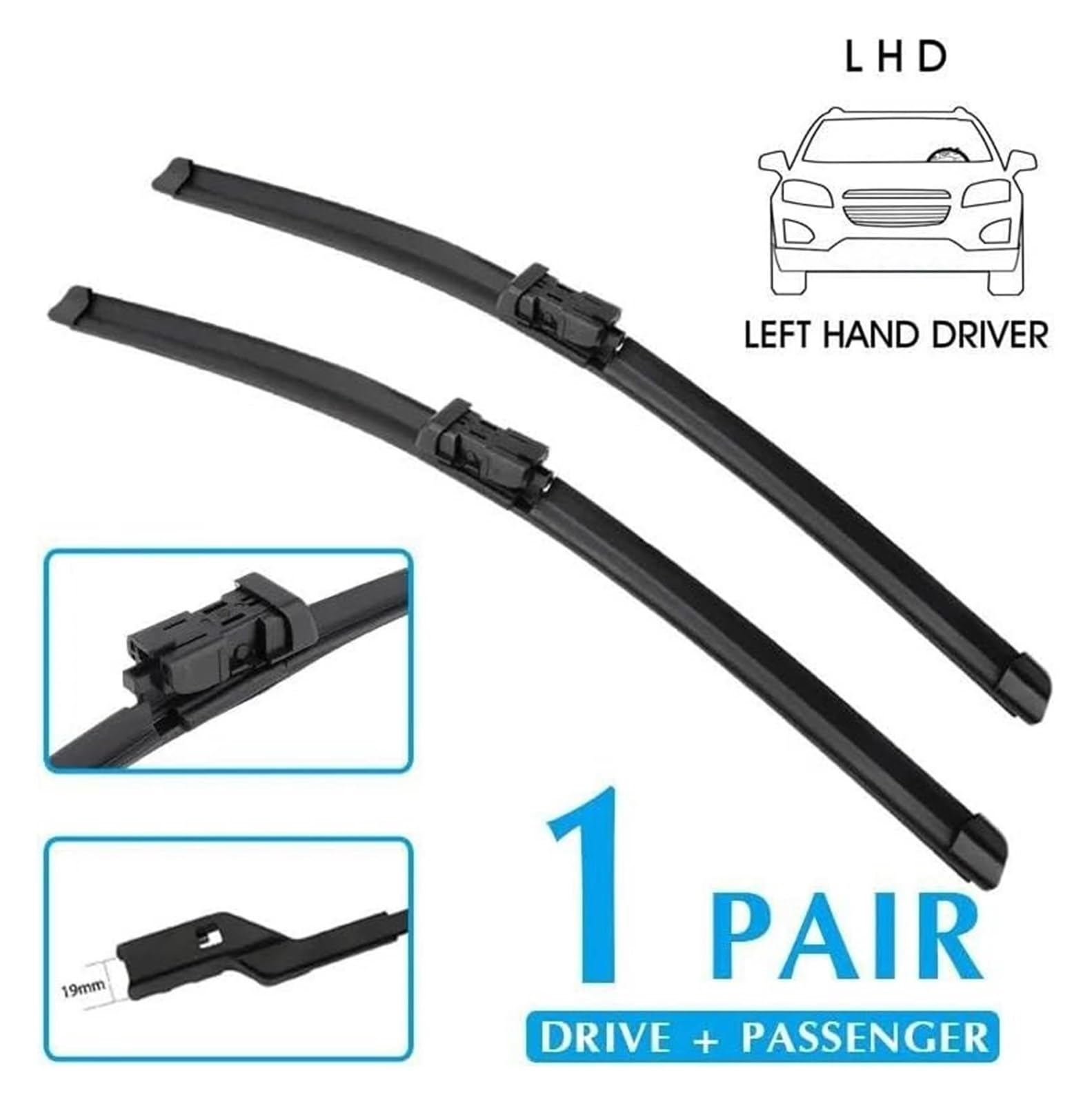 Para Lancia Para Ypsilon 24 "+ 15" 2012-2018 Limpiaparabrisas Ventana Ajuste Botón Brazo Coche Escobilla Limpiaparabrisas Automóvil(Left Steering)