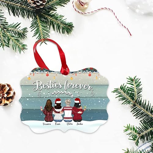 Vista 34 de Gossby Adorno personalizado para mejor amiga, regalo de Navidad personalizado con diseño, nombre, regalo de Navidad para mujeres, hermana del alma