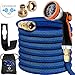 Produktbild Kesser® Premium Flexibler Gartenschlauch | 7,5m ausgedehnt | + Wandhalterung | Wasserschlauch flexibel mit 3-Fach Latexkern | dehnbarer flexiSchlauch | Verschraubungen aus hochwertigem Messing, Blau