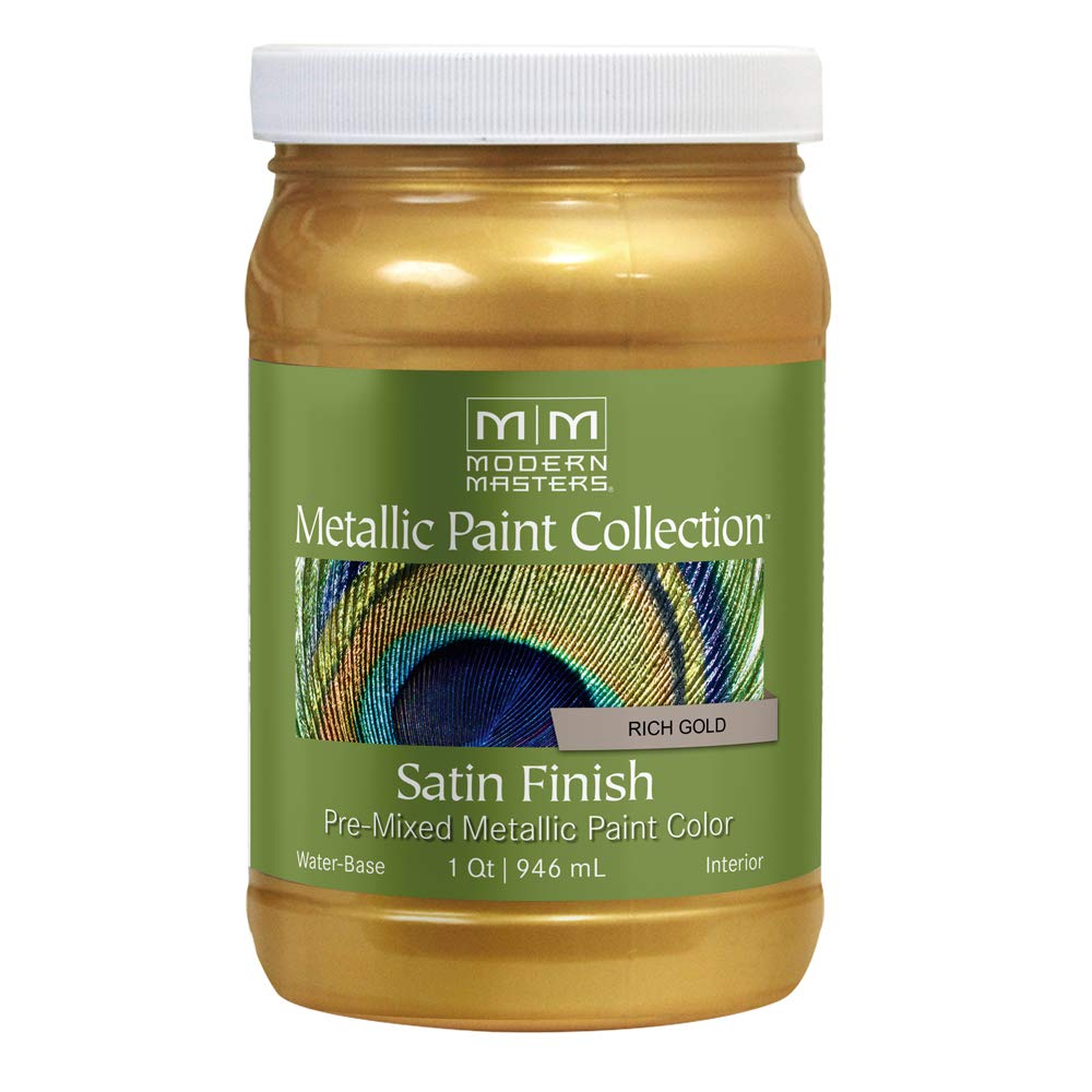 Modern Masters ME70132 Collection Metallic Paint, 32 oz, Satin Rich Gold