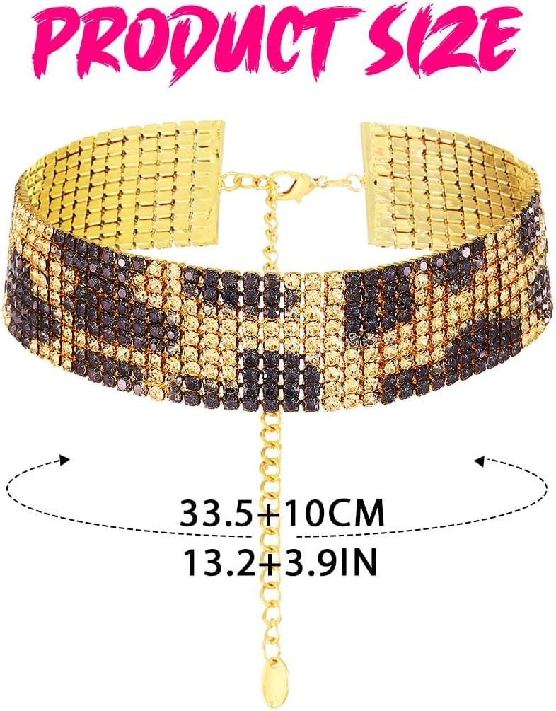 JAKAWIN Rhinestone Choker Necklace Leopard Diamond Collar Necklaces Jewelry for Women - Image 4