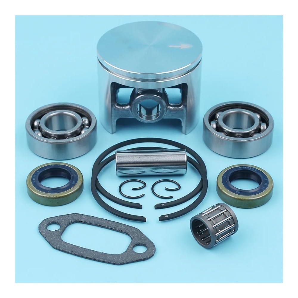 Kit de pistón y cojinete de cigüeñal de 52 mm, Compatible con Cilindros de Gran diámetro de Motosierra 670, 630 y 625 Super II, Sello de Aceite, Jaula de Aguja de Repuesto