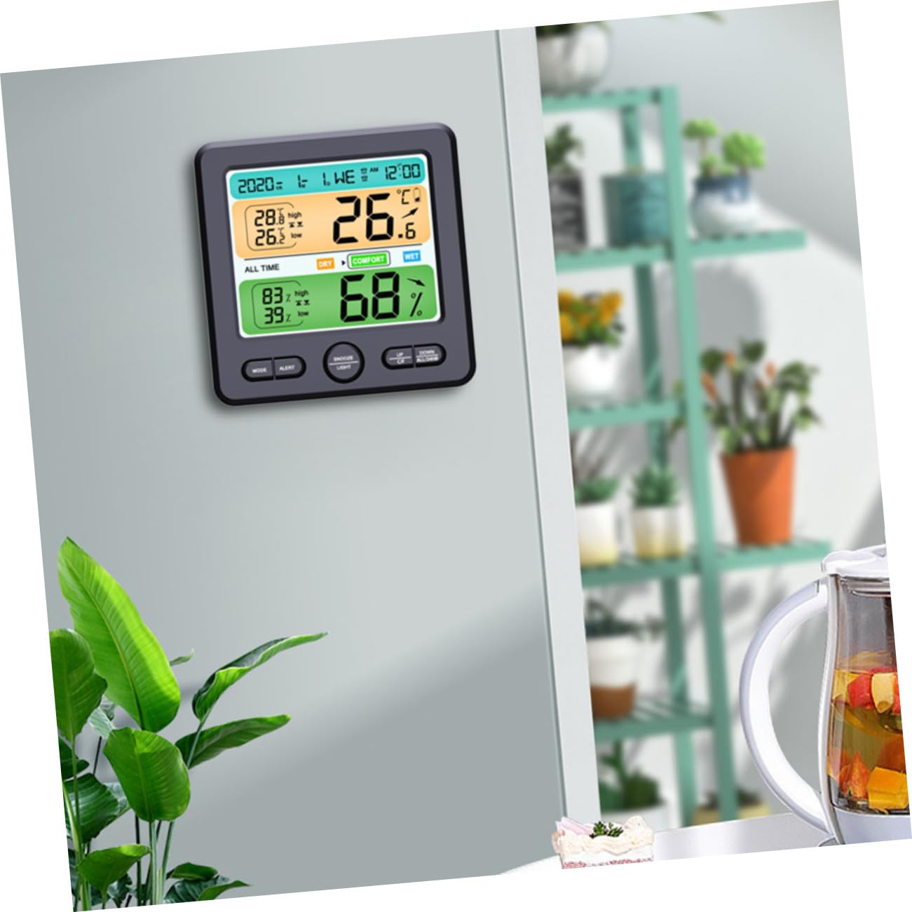 Termometro Igrometro Digitale da Parete con Schermo Grande Sensore Temperatura e Umidità per Casa Ufficio Cameretta e Cucina Monitor Digitale Affidabile e Compatto