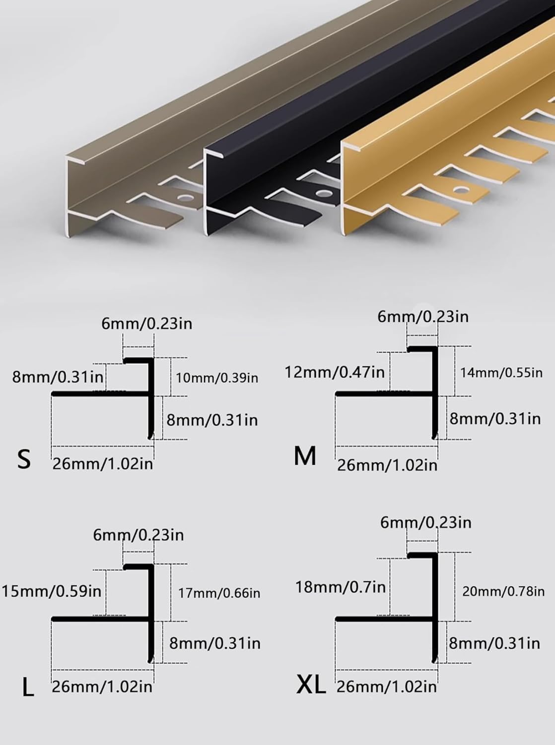 Forma Di L Chiaro Bronzo Bordo Della Scala Angolo Profili Per Gradini Protezione - Foto 4