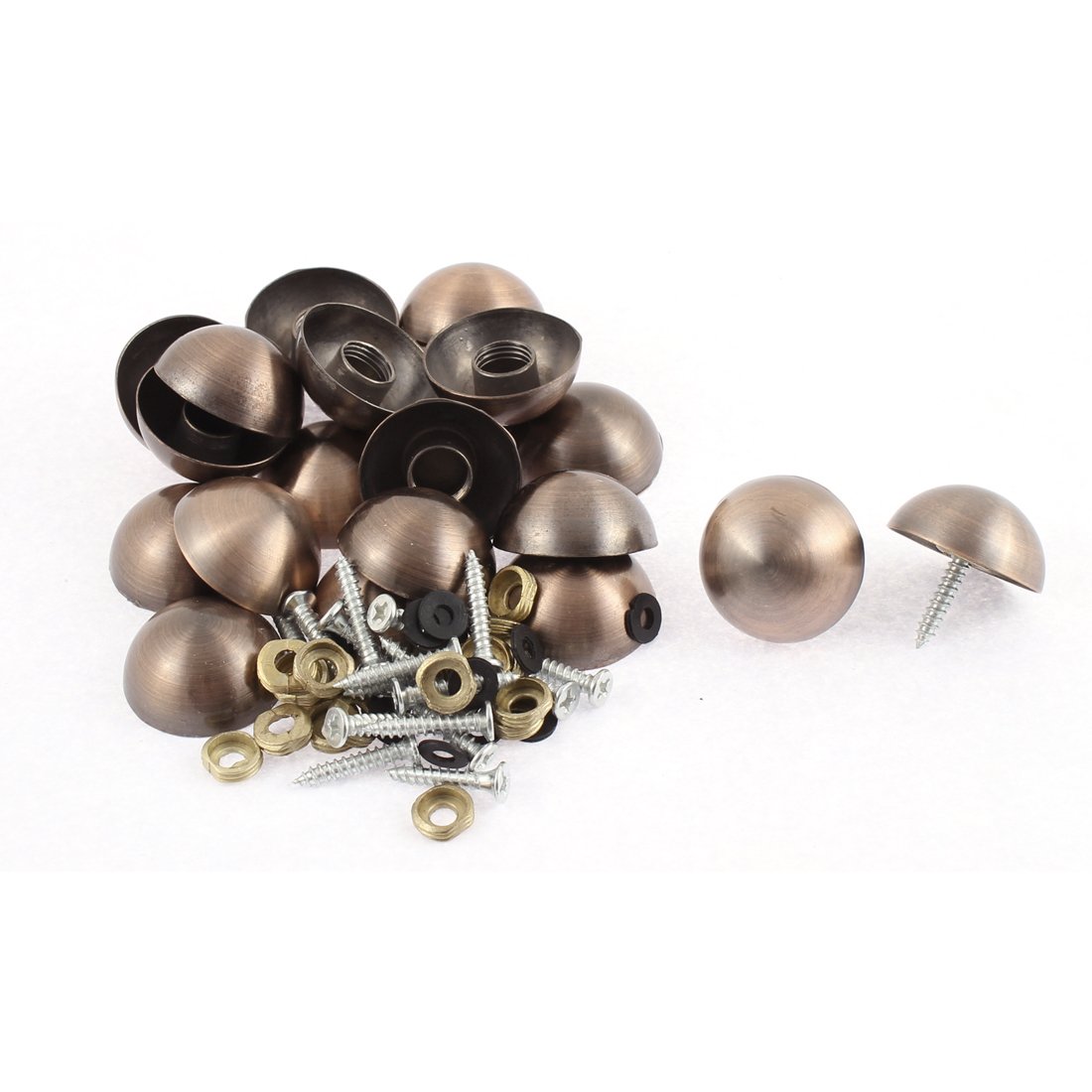 Aexit Wardrobe Door Quality Parts 27mm Diameter Semicircle Glass Mirror Screw Type Nail Decor 20pcs Model:93as339qo625