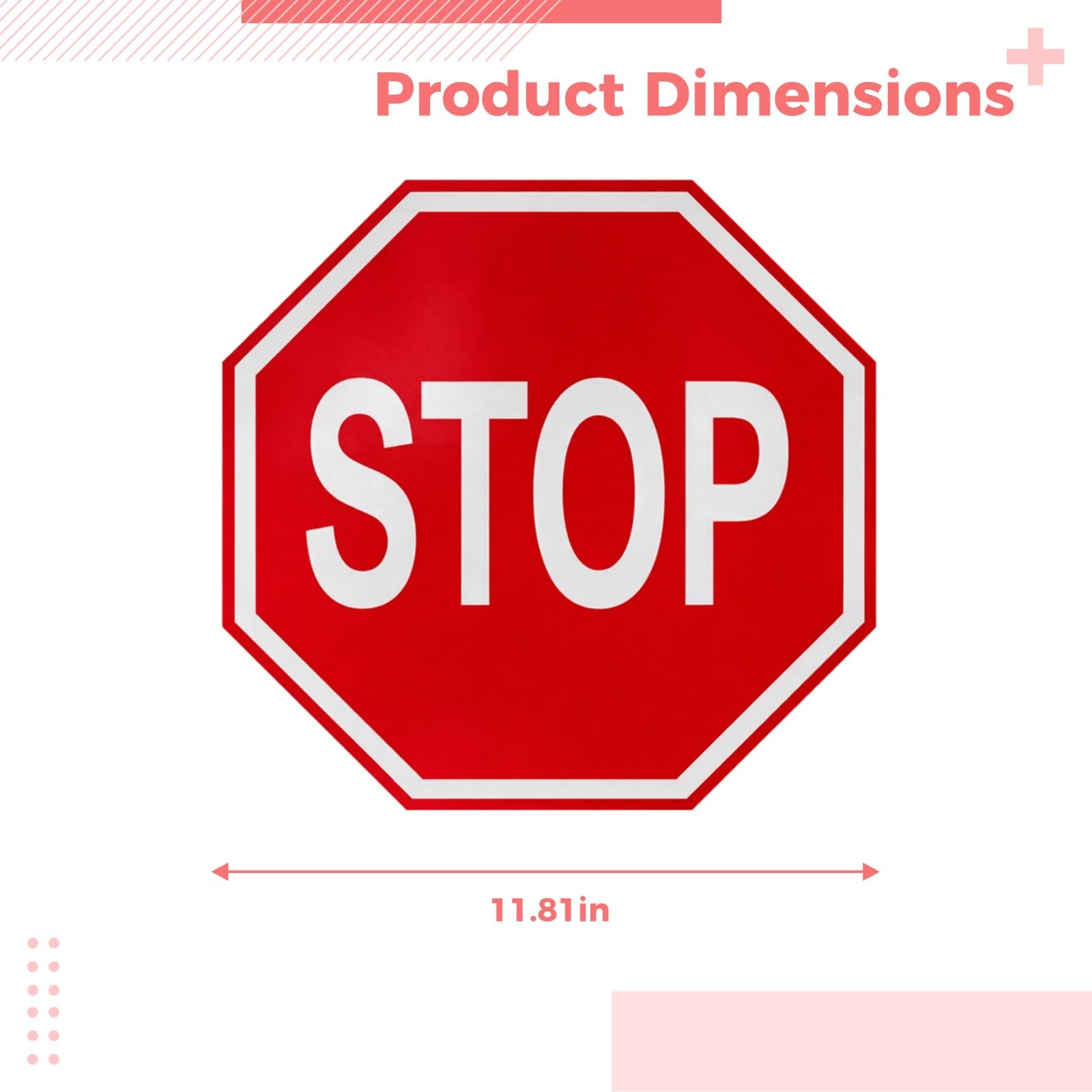Señal de alto octogonal, 30 x 30 cm, placa reflectante de aluminio para tráfico por carretera, indicador rojo y blanco altamente visible para propiedad privada, zonas industriales, entradas y
