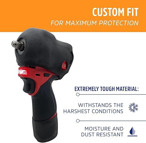 Miniatura 4 de Protoco JB-65 Funda protectora para llave de impacto rechoncha Milwaukee M12-25542555 (38" o 12"), cubierta de herramientas, color rojo