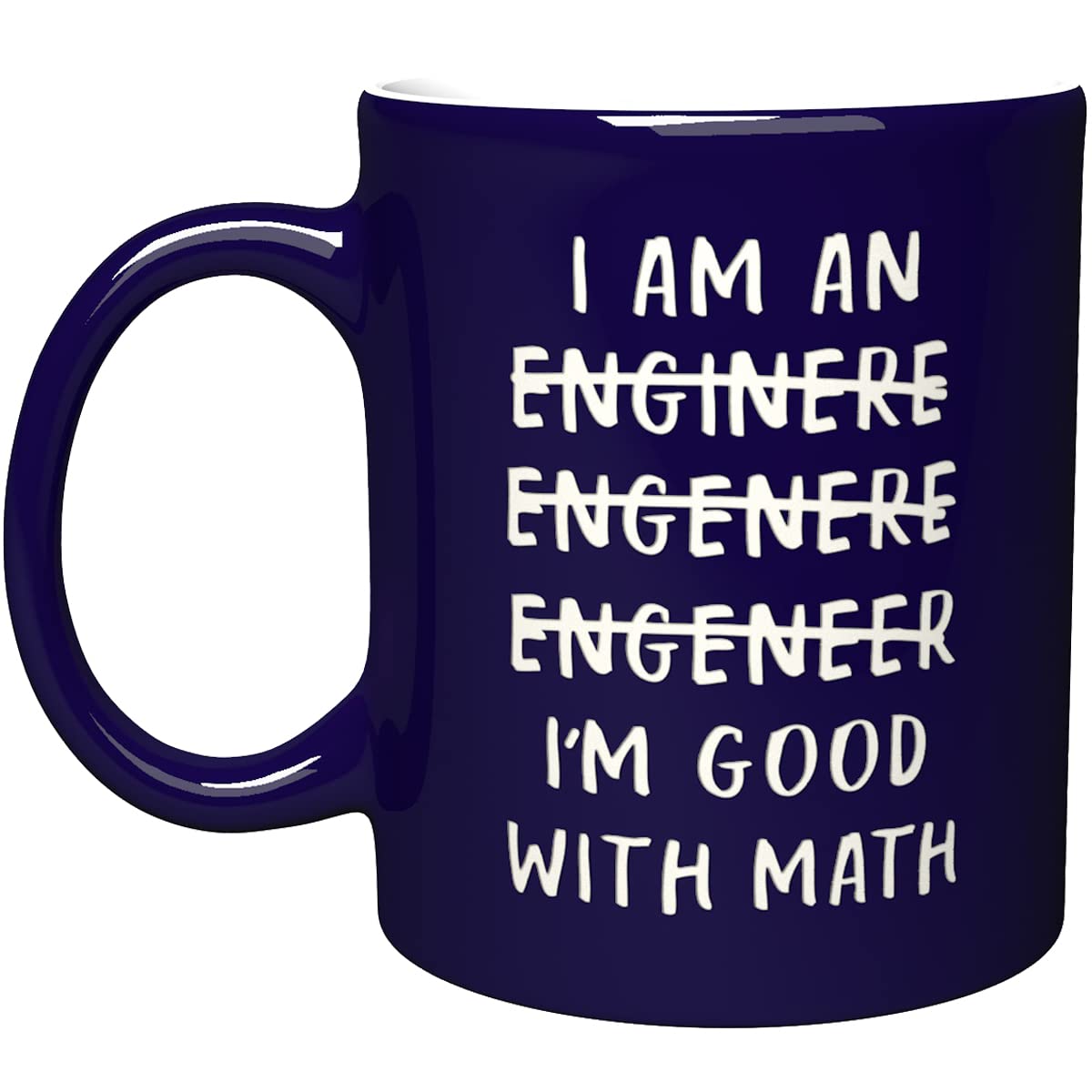 NM NEXTMUG Engraved Ceramic Coffee Mug - I'm An Engineer Good With Math - Teacher Engineering Student Coworker Funny Gift Tea Cup