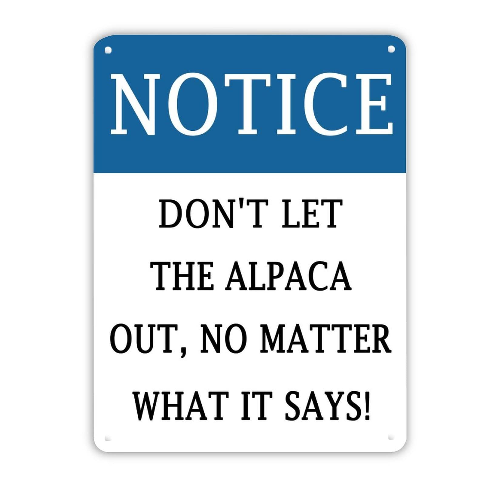 Panneau Notice Alpaga résistant aux UV et à la rouille pour clôture