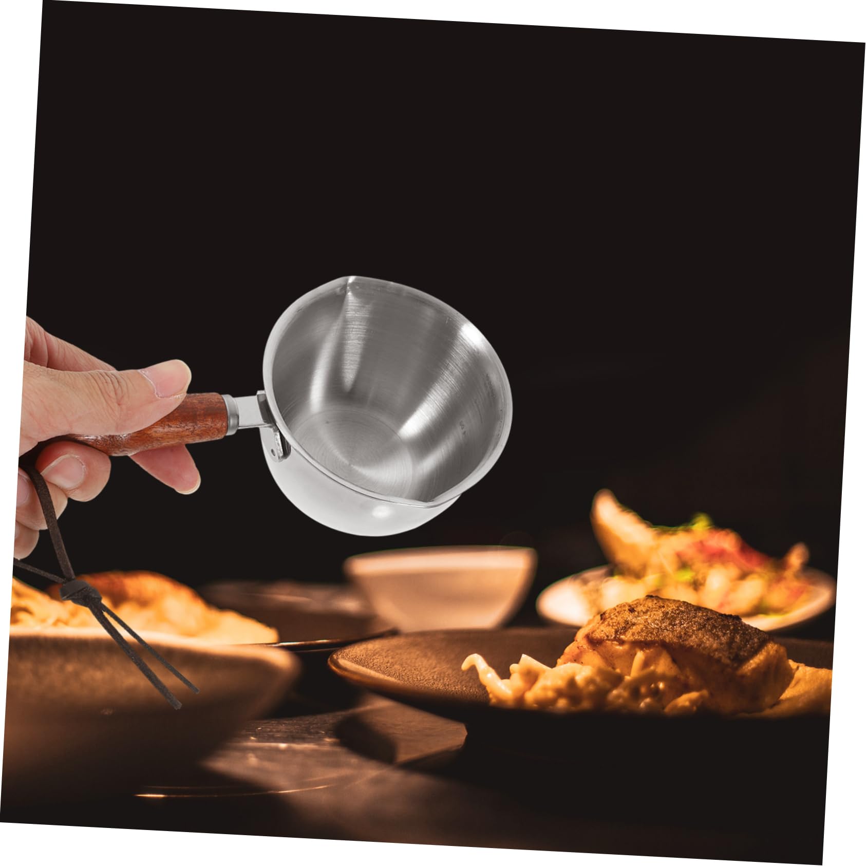 Garneck Mini Stainless Steel Butter Melting Pot Handle Small Sauce Pan for Oil Pouring Melting and Heating Convenient Flat Bottom Design for Uniform Heat Distribution Capacity