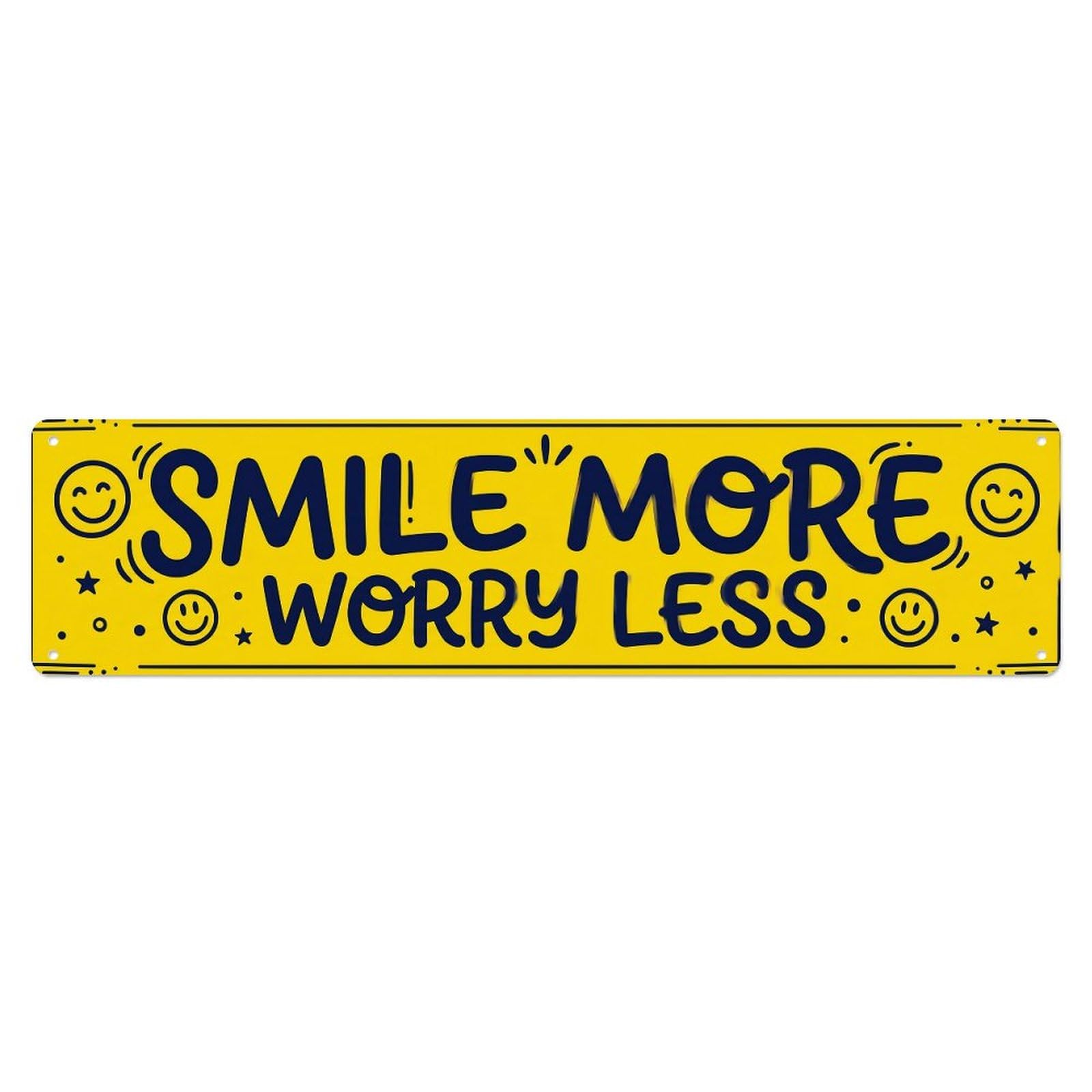 Smile More Worry Less Peaceful Metal Tin Sign