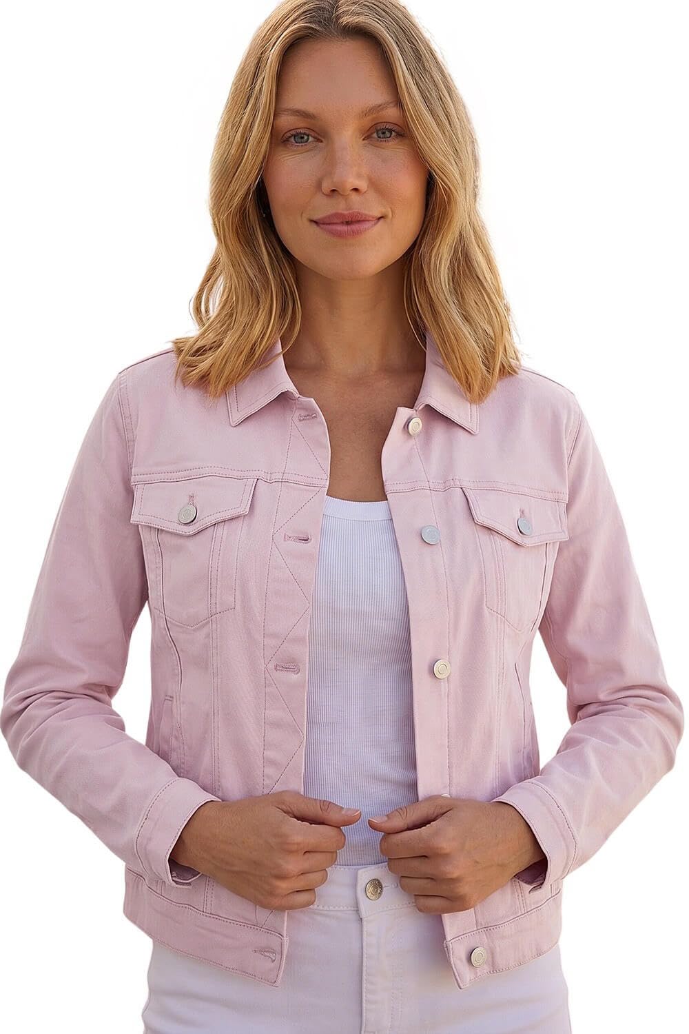 Roman Women's Light Pink Stretch Pocket Detail Jacket In | : Size 20