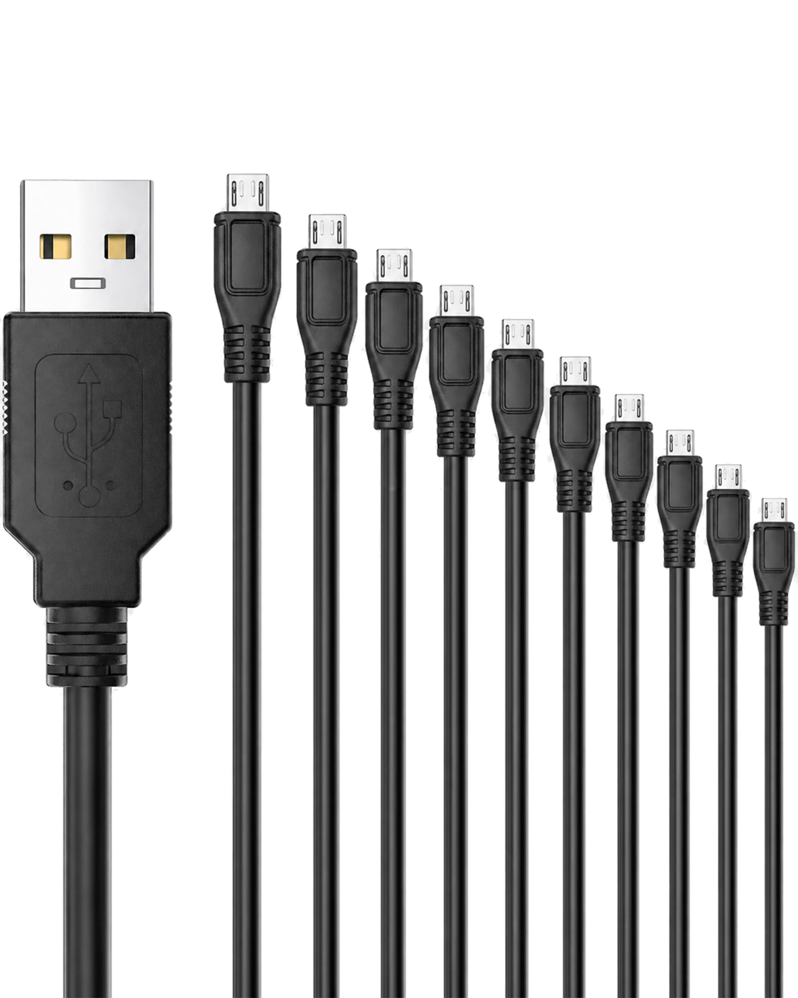 (10 Pack 1m) Micro USB Kabel, USB A auf Micro USB Ladekabel mit Datenübertragung, reiner Kupferkern, Ladekabel für ältere Android-Handys, Tablets, Lautsprecher, Controller, TV Stick usw