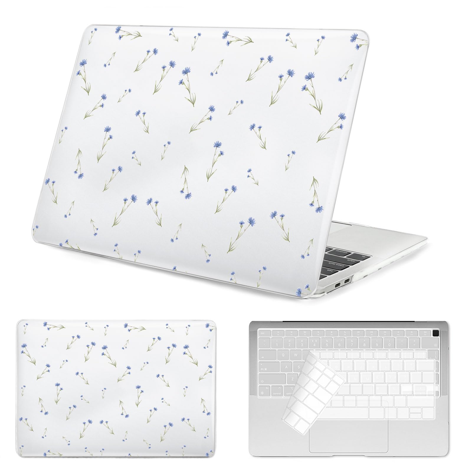 Seorsok Compatible with MacBook Air 13 Inch Case 2022 2021 2020-2018 Release A1932 A2179 M1 A2337 Touch ID,Elegant Sage Flower Plastic Hard Case&
