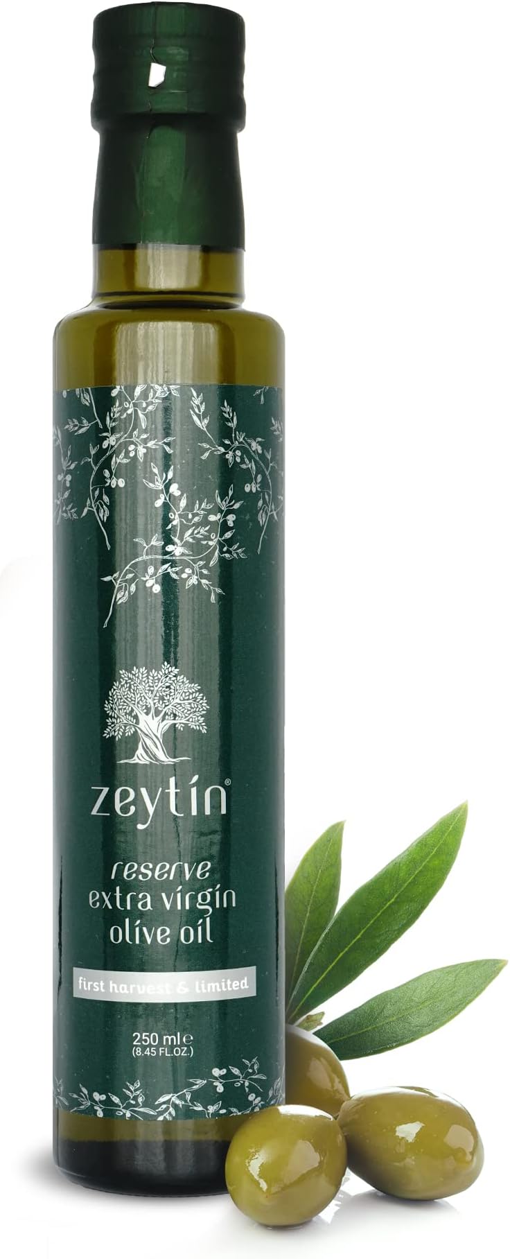 Zeytin Reserve Extra Virgin Olive Oil - 2020/21 New Harvest I Fruity Taste I High Polyphenols I Awarded in New York, London and Japan I Cold Pressed I Single-Sourced (2020 Harvest, 250 ml (8.45 oz))