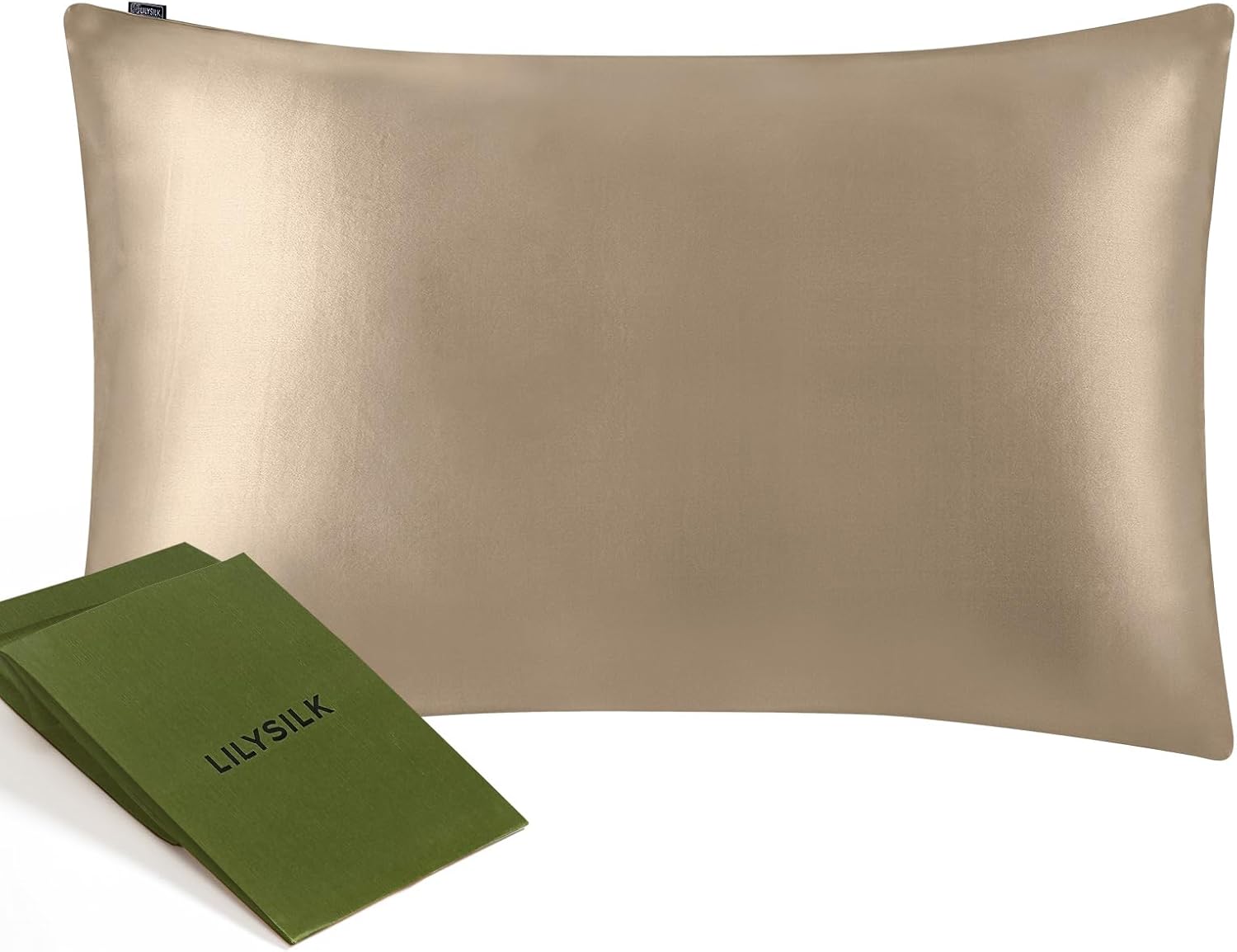 LILYSILK 1PC 22mm Silk Pillowcase with Envelope Closure Both Sides Silk for Hair and Skin Navy Blue 20x36 Inch