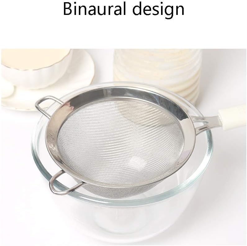 Strainers Premium Stainless Steel Fine Mesh Strainers with Sturdy Handle and Wider Hook for Kitchen, Cooking, Food Preparation Strainer Set (Size : A) ()