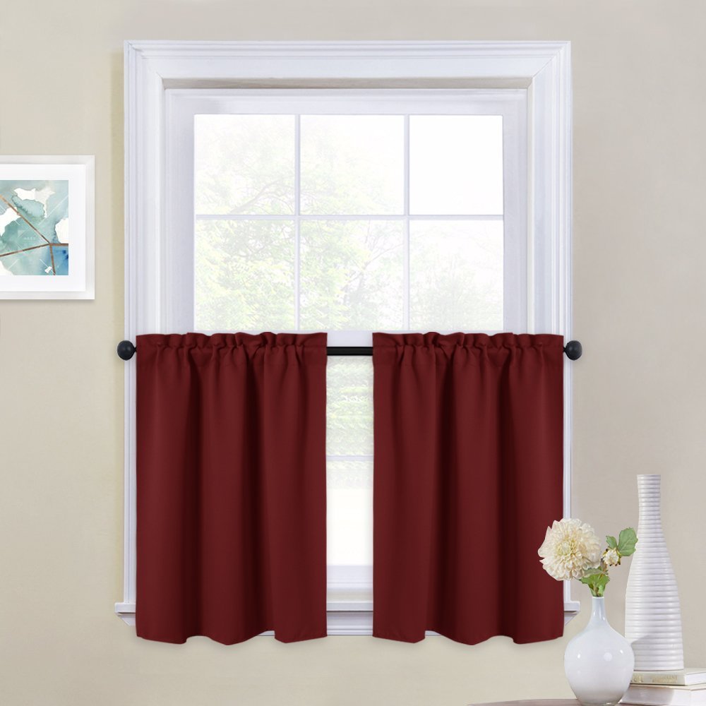 Burgundy Cafe Curtains Curtains & Drapes