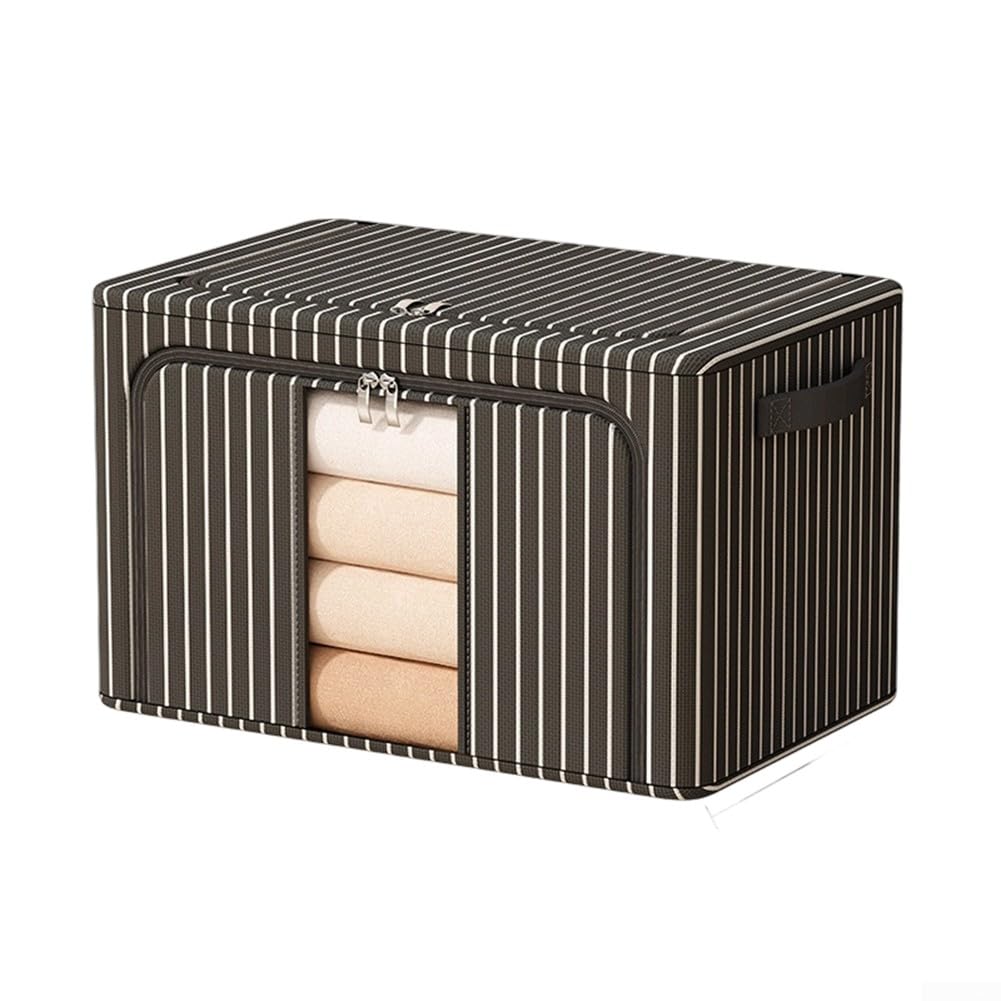 Boîte de rangement 100L en tissu Oxford noir et structure acier robuste