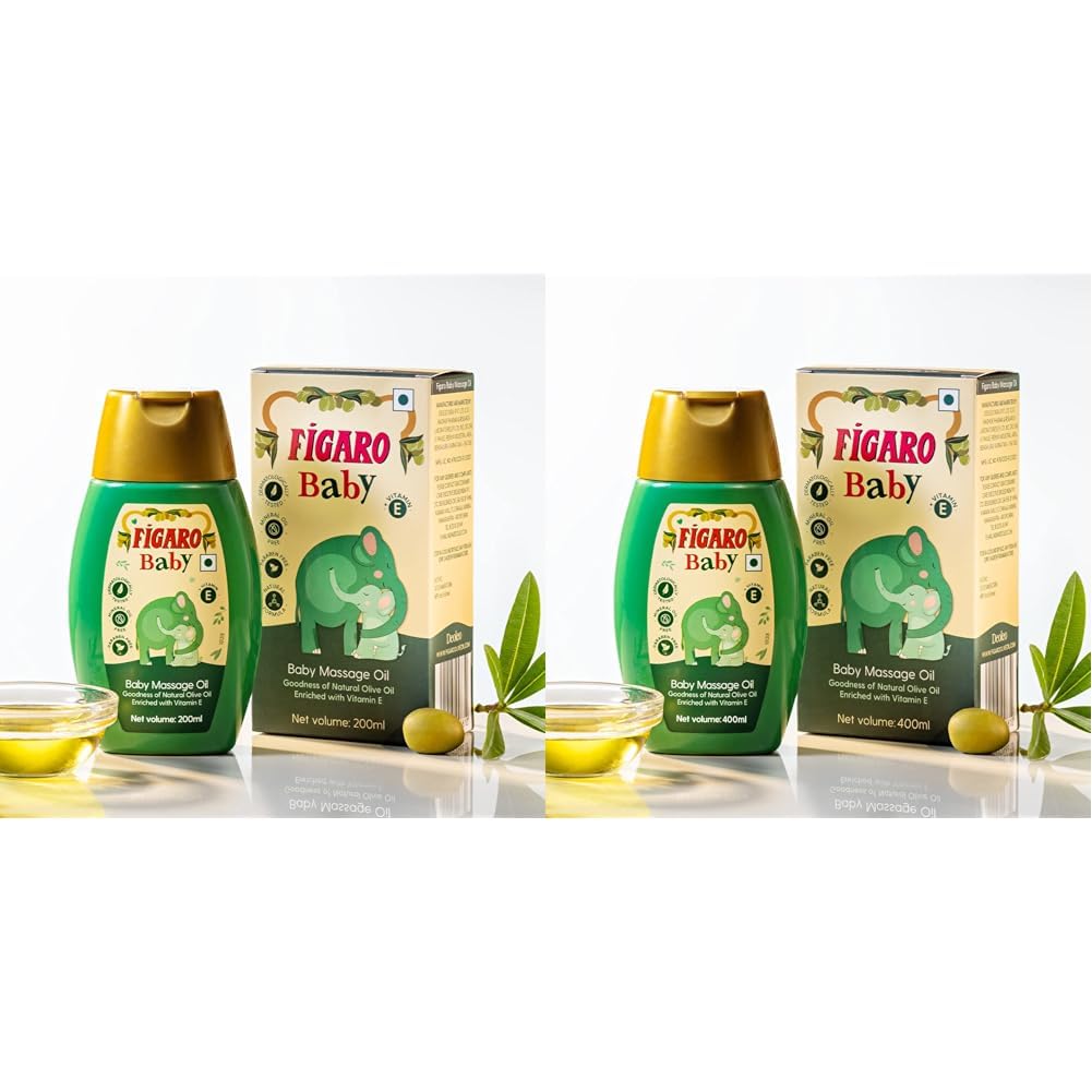 Figaro Baby Massage Oil with Goodness of Natural Olive oil enriched with vitamin E, Dermatologically