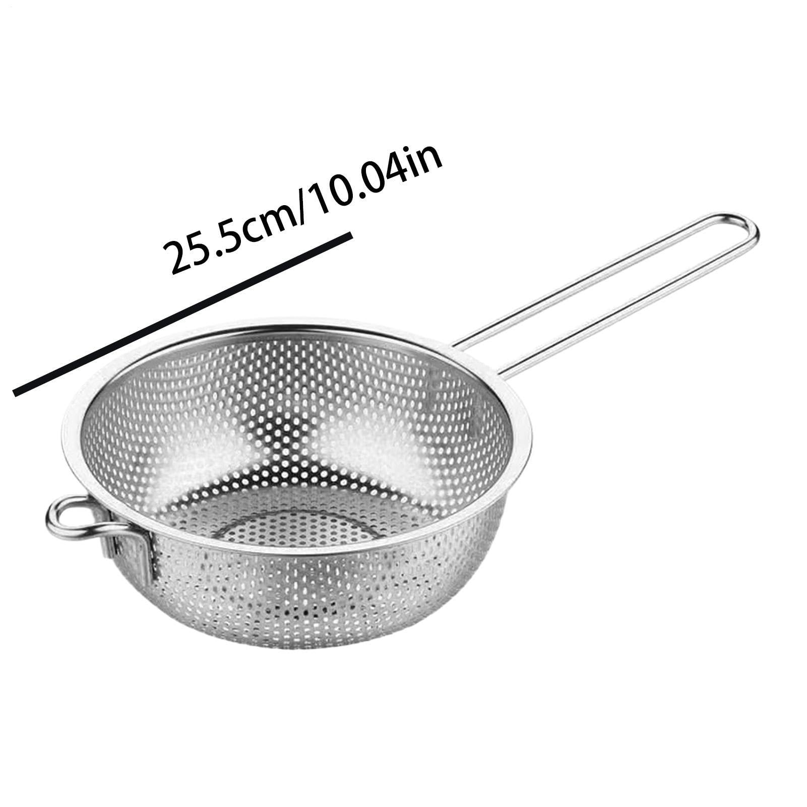 Scolapasta per cucina, in acciaio , a maglia fine, 24 cm, setaccio in metallo, filtro per alimenti, manico ergonomico, per pasta, verdure, frutta