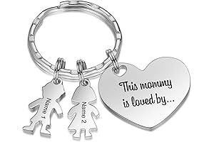 Personalised Mothers Day Gifts: Engraved Keychain with Family Names