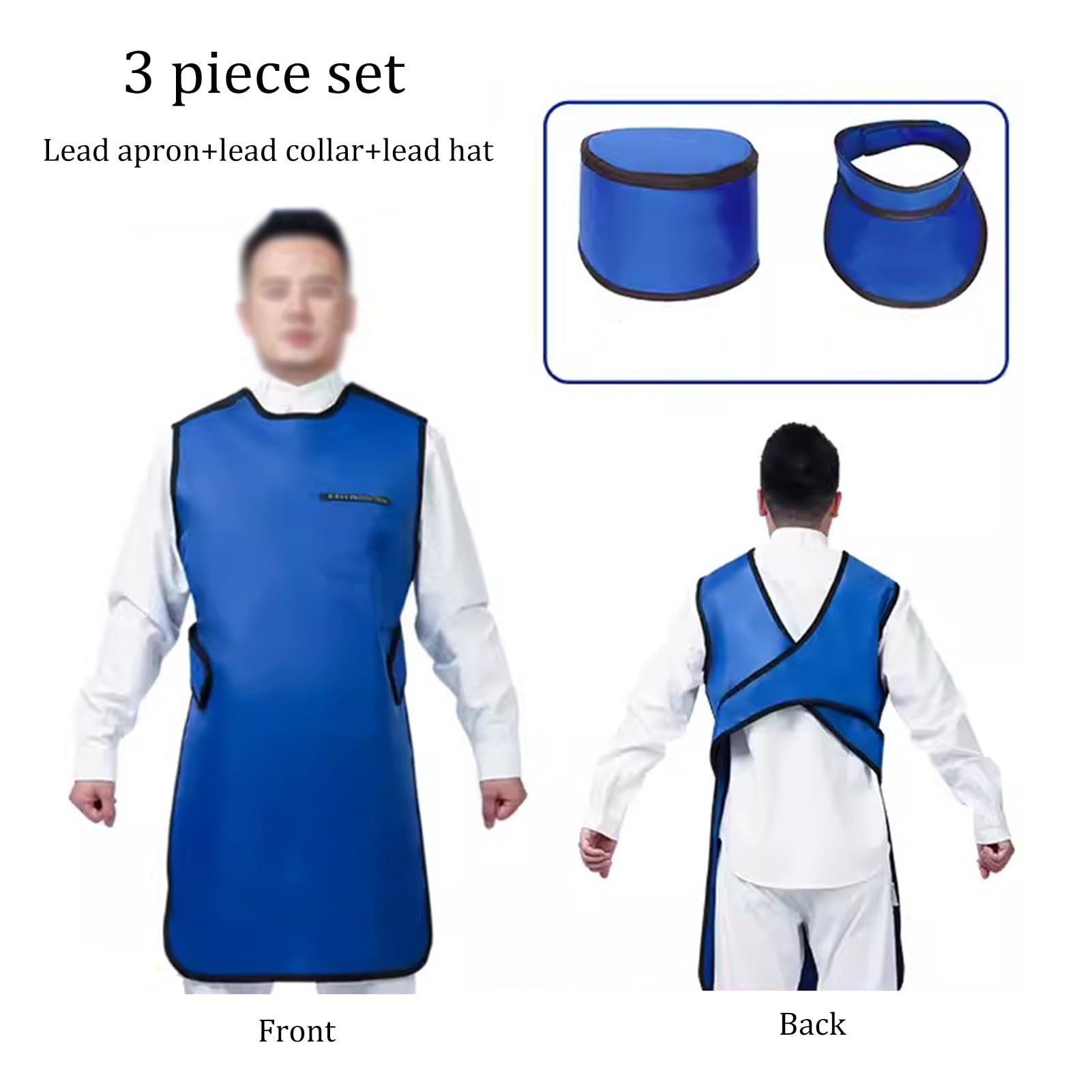 Tablier En Plomb Avec Collier De Protection Thyroïdienne Et Capuchon | Conception Légère, Ajustement Confortable, Protection Contre Les Rayons Dispersés, Facile À Nettoyer(0.35mmPb,100x60cm)