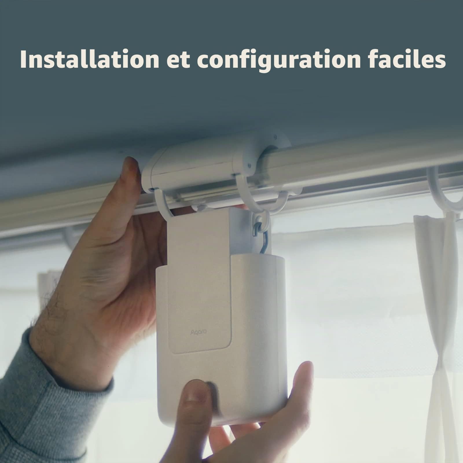 Aqara Moteur Electrique pour Rideau E1(Rod Version, 1 Paquet) | Nécessite AQARA Zigbee 3.0 Hub, Contrôle à Distance, Compatible HomeKit, Alexa, Google Assistant et IFTTT