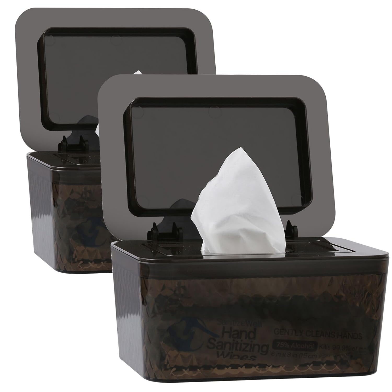 2 Pack Baby Wipes Dispenser Wipe Holder - Larger Capacity Wet Wipe Dispenser Box Wipes Container for Bathroom Keep Wipes Moist and Fresh