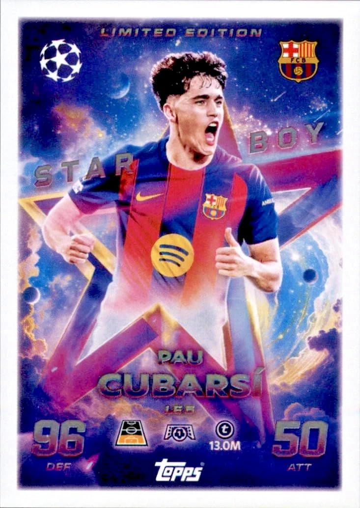 Match Attax 2025 2026 Pau Cubarsi Starboy Limited Edition Trading Card