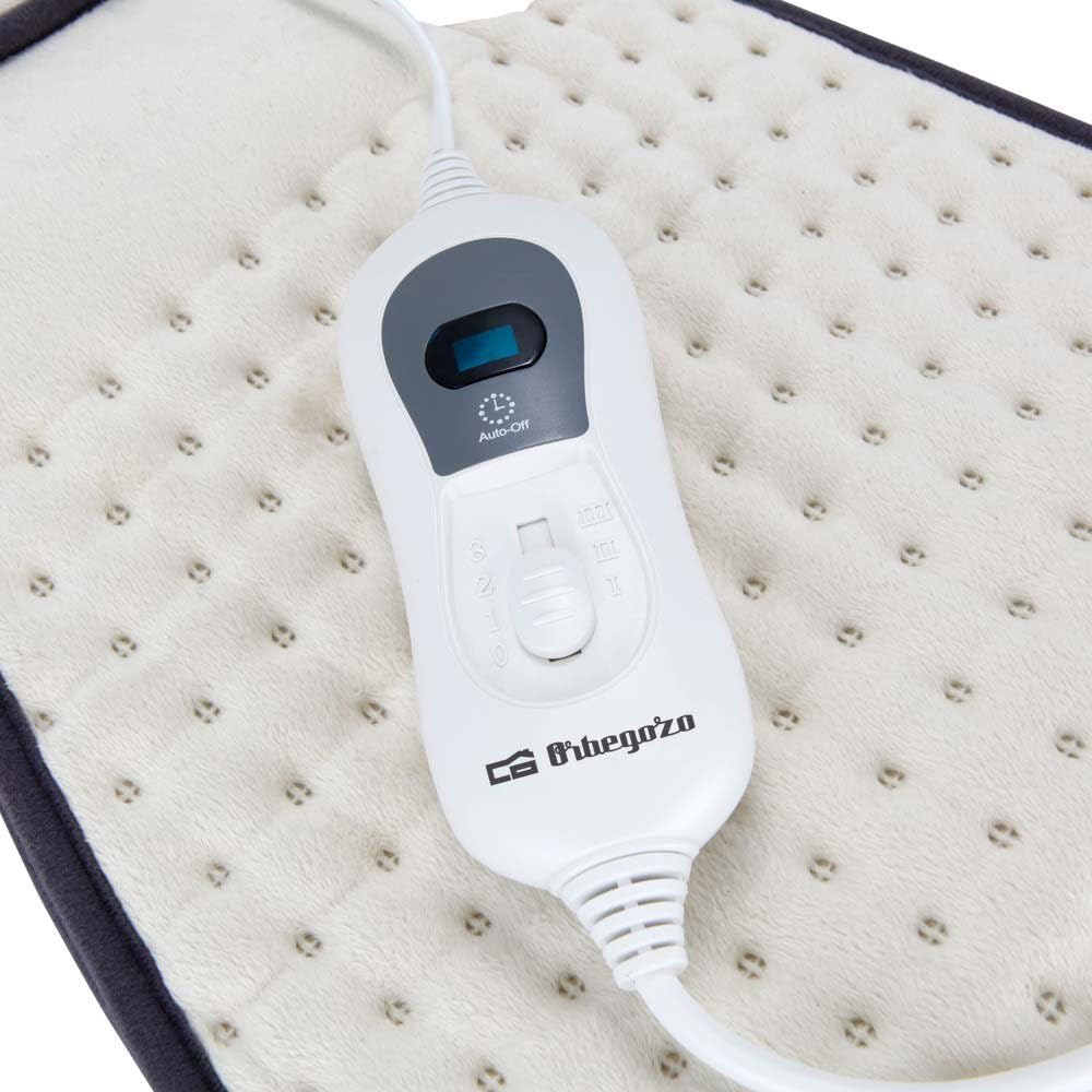 Orbegozo AHL 2000 - Almohadilla eléctrica lumbar, funda lavable, 3 niveles de potencia, mando con display LCD, auto-apagado de seguridad, 100 W