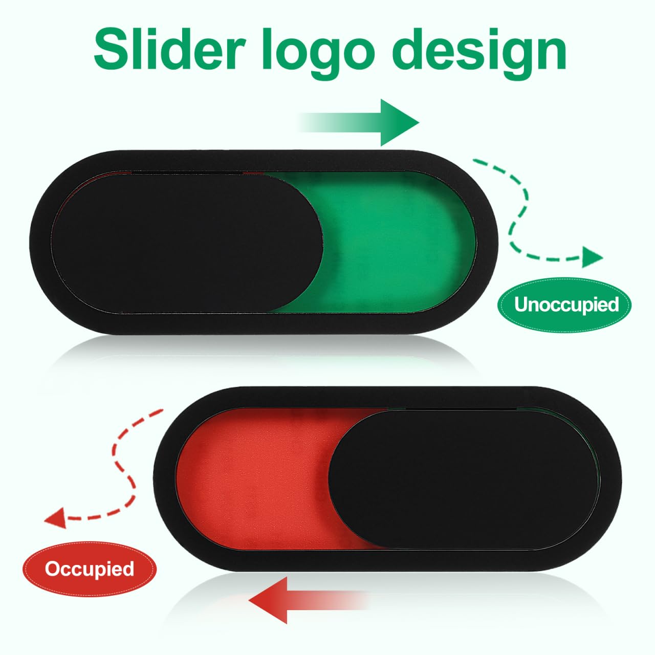 VILLCASE 40 Stück Schieberegler-Türschild, 10 x 4 cm, Bio-Glas in Verschiedenen Farben – Klarer Besetzt/Leer-Status für Büro, Konferenzraum & Badezimmer – zur Vermeidung Unerwünschter Störungen