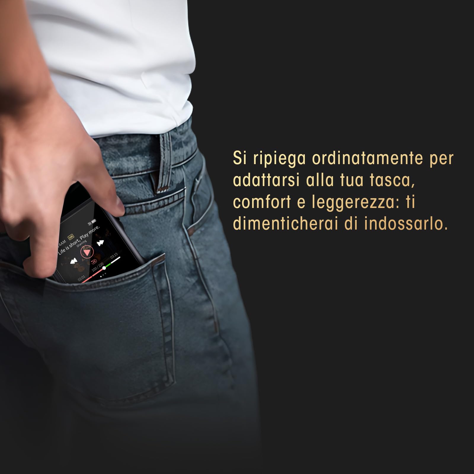 SHANLING M0s - Lettore MP3 Hi-Fi, mini DAC, AMP HD Touch screen, Bluetooth 5.0, supporta audio stereo senza perdita con scheda SD da 2 TB per sport, jogging e allenamento (Titanio, Without SD Card)
