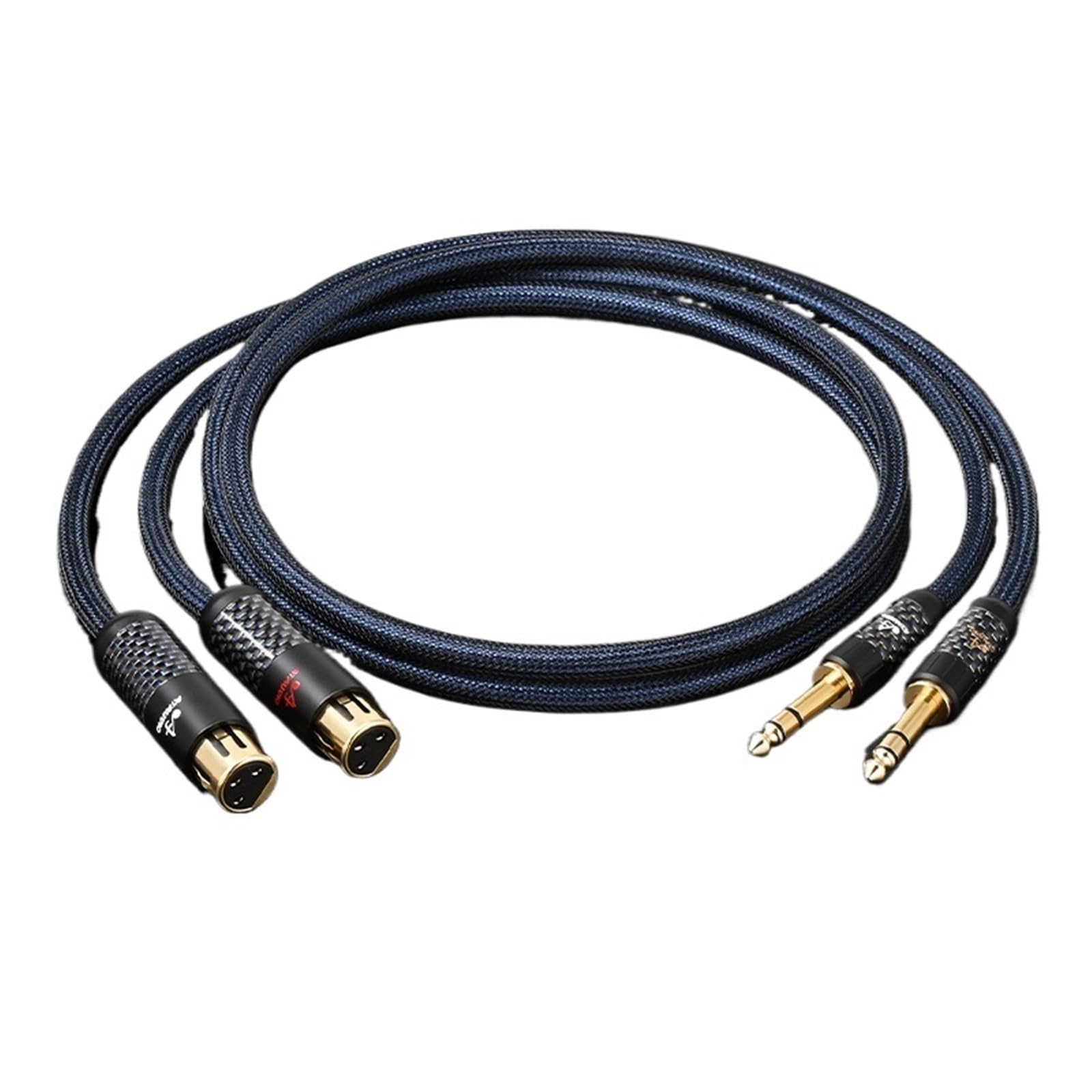 Kabel HiFi 6,5 do XLRR, czysty srebrny, podwójny TRS 6,5 mm do 3-pinowego kabla audio 2XLR do miksera, głośnika, mikrofonu (3,5 m)